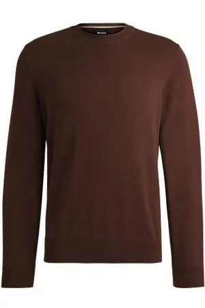 HUGO BOSS Katoenen trui met logostiksel