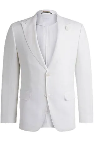 HUGO BOSS Slim-fit blazer van linnen canvas