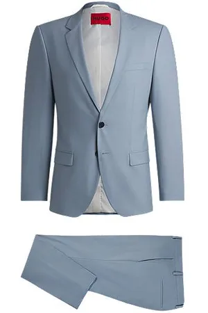 HUGO BOSS Slim-fit pak van een wolmix met hoogwaardige stretch