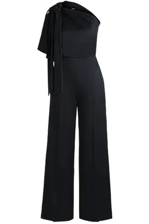 HUGO BOSS Jumpsuit met één schouder en strikhals