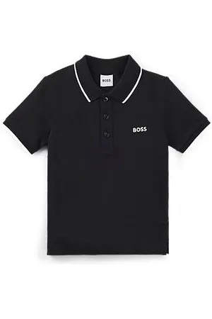 HUGO BOSS Kinderpolo van katoenpiqué met logoprint