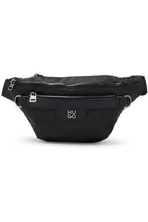 HUGO BOSS Heuptasje van twill met tweedelig metallic logo