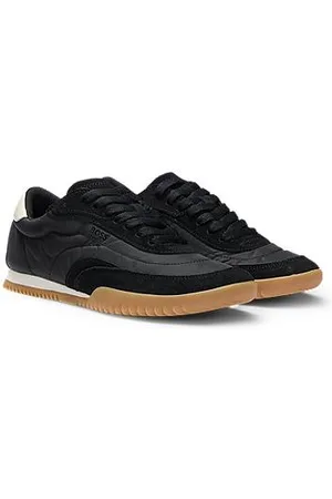 HUGO BOSS Lage sneakers van stof en suède