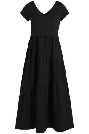 HUGO BOSS Maxi-jurk van katoenen jersey en popeline