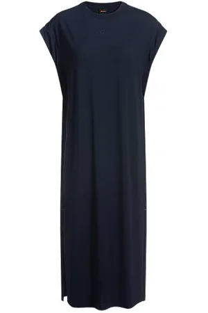 HUGO BOSS Jurk van een katoenmix met handgeschreven logo