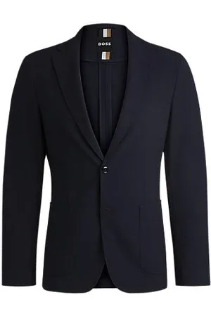 HUGO BOSS Slim-fit blazer van seersucker met stretch