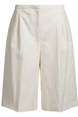 HUGO BOSS Relaxed-fit shorts van een Italiaanse katoenmix met boucléstructuur