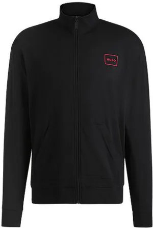 HUGO BOSS Relaxed-fit jack van stretchkatoen met omrand logo