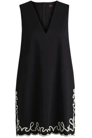 HUGO BOSS Katoenen jurk met contrasterend borduursel