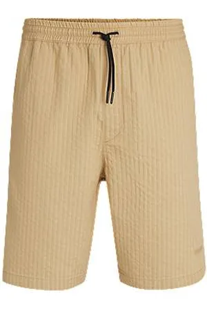 HUGO BOSS Relaxed-fit shorts van katoenen seersucker
