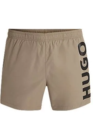 HUGO BOSS Sneldrogende zwemshort met verticale logoprint