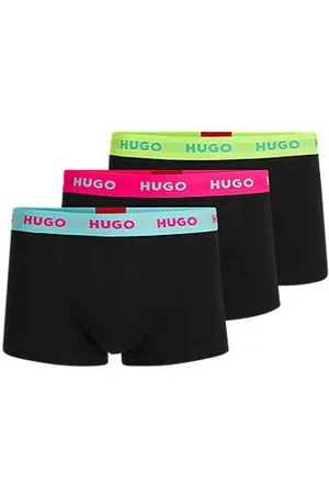 HUGO BOSS Set van drie korte boxershorts met logotailleband van stretchkatoen