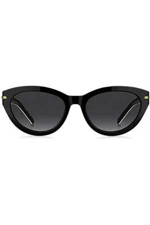 HUGO BOSS Zonnebril van acetaat met goudkleurige details