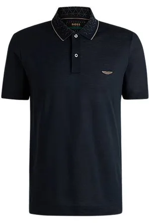 HUGO BOSS X ASTON MARTIN-poloshirt van katoen, linnen en zijde