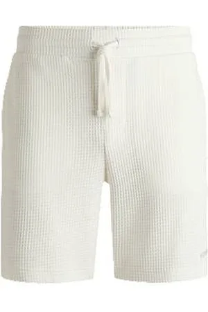 HUGO BOSS Pyjamashort met wafelstructuur en logostiksel