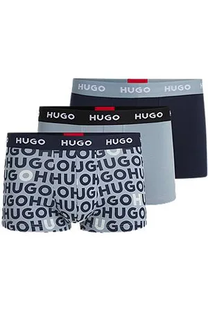 HUGO BOSS Set van drie korte boxershorts met logotailleband van stretchkatoen