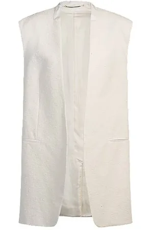 HUGO BOSS Mouwloze relaxed-fit blazer van een Italiaanse katoenmix met boucléstructuur