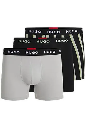 HUGO BOSS Set van drie boxershorts met logo’s van stretchkatoen