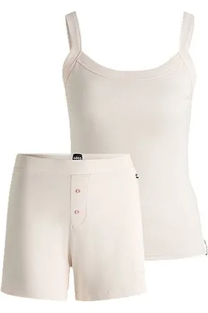 HUGO BOSS Pyjamaset van stretchmateriaal met kenmerkend gestreepte details