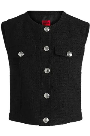 HUGO BOSS Regular-fit gilet van bouclémateriaal