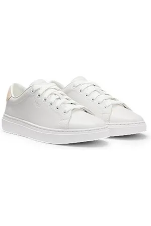 HUGO BOSS Leren sneakers met hielstuk van suède