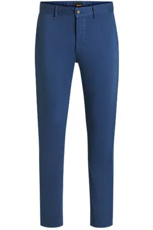 HUGO BOSS Slim-fit satijnen chino van stretchkatoen