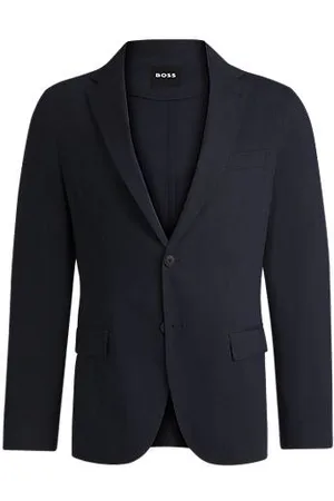 HUGO BOSS Modern-fit colbert van een elastische linnenmix