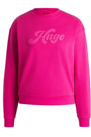 HUGO BOSS Relaxed-fit sweatshirt van een katoenmix met retrologo