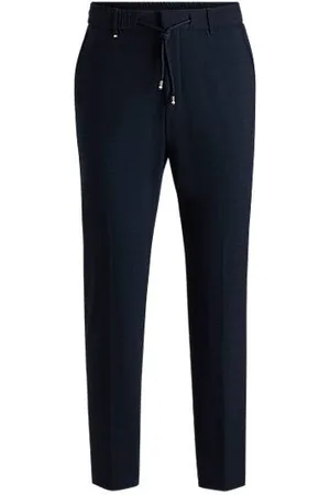HUGO BOSS Pantalon van seersucker met stretch
