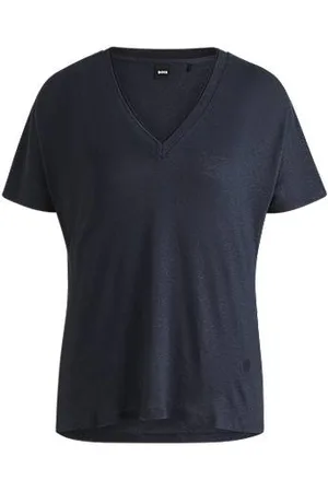 HUGO BOSS T-shirt met V-hals en Double B-monogram