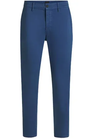 HUGO BOSS Tapered-fit satijnen chino van stretchkatoen