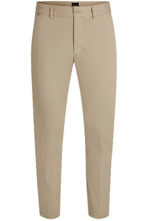 HUGO BOSS Slim-fit satijnen broek van een katoenmix