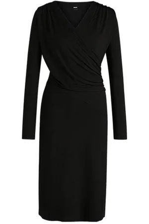HUGO BOSS Jurk met overslag van stretchcrêpe