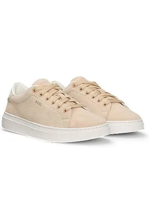 HUGO BOSS Sneakers van suède met leren hielstuk