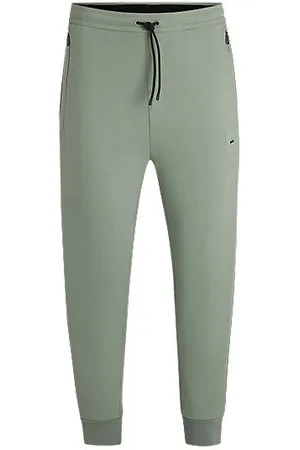 HUGO BOSS Trainingsbroek van een katoenmix met stretch en logopatch
