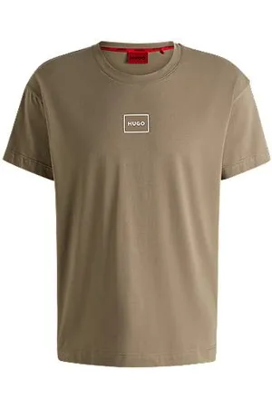 HUGO BOSS Relaxed-fit T-shirt van stretchkatoen met logoprint