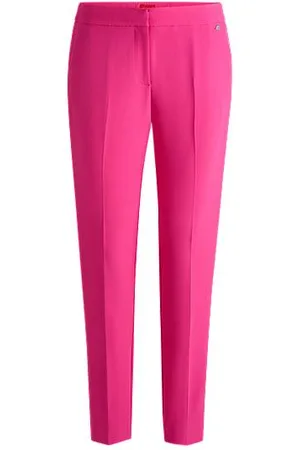 HUGO BOSS Slim-fit broek van stretchmateriaal met logostud