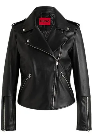 HUGO BOSS Asymmetrische bikerjas van leer