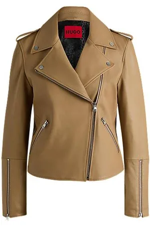 HUGO BOSS Asymmetrische bikerjas van leer