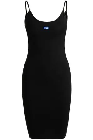 HUGO BOSS Bodyconjurk van stretchkatoen met logopatch