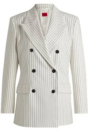 HUGO BOSS Oversized-fit double-breasted blazer met krijtstrepen