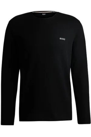 HUGO BOSS Pyjama-T-shirt van een katoenmix met logostiksel