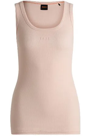 HUGO BOSS Slim-fit onderhemd van stretchkatoen met ribstructuur