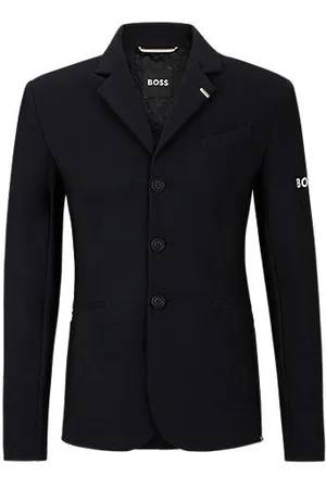 HUGO BOSS Slim-fit wedstrijdjasje met kenmerkende details voor ruitersport