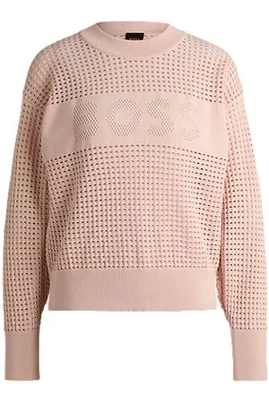 HUGO BOSS Opengebreide trui met logodetail
