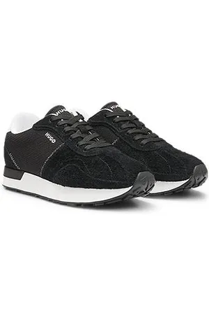 HUGO BOSS Sneakers met suède afwerking en gestructureerd bovenwerk