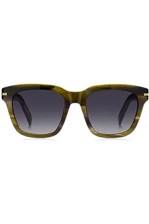 HUGO BOSS Zonnebril van acetaat met dessin en goudkleurige details