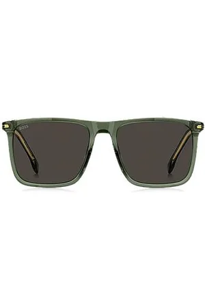 HUGO BOSS Zonnebril van acetaat met goudkleurige details