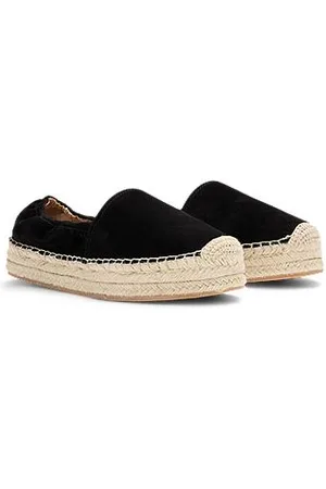 HUGO BOSS Espadrilles van suède met elastische hiel