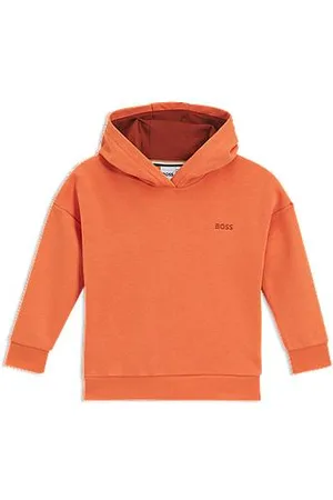HUGO BOSS Loose-fit hoodie van katoenmix voor kinderen met artwork op de achterkant